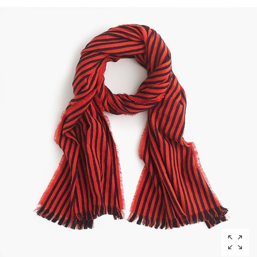 J. Crew Striped Fringe Scarf